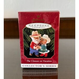Vintage Hallmark Keepsake Christmas Ornament The Clauses On Vacation #3 1999